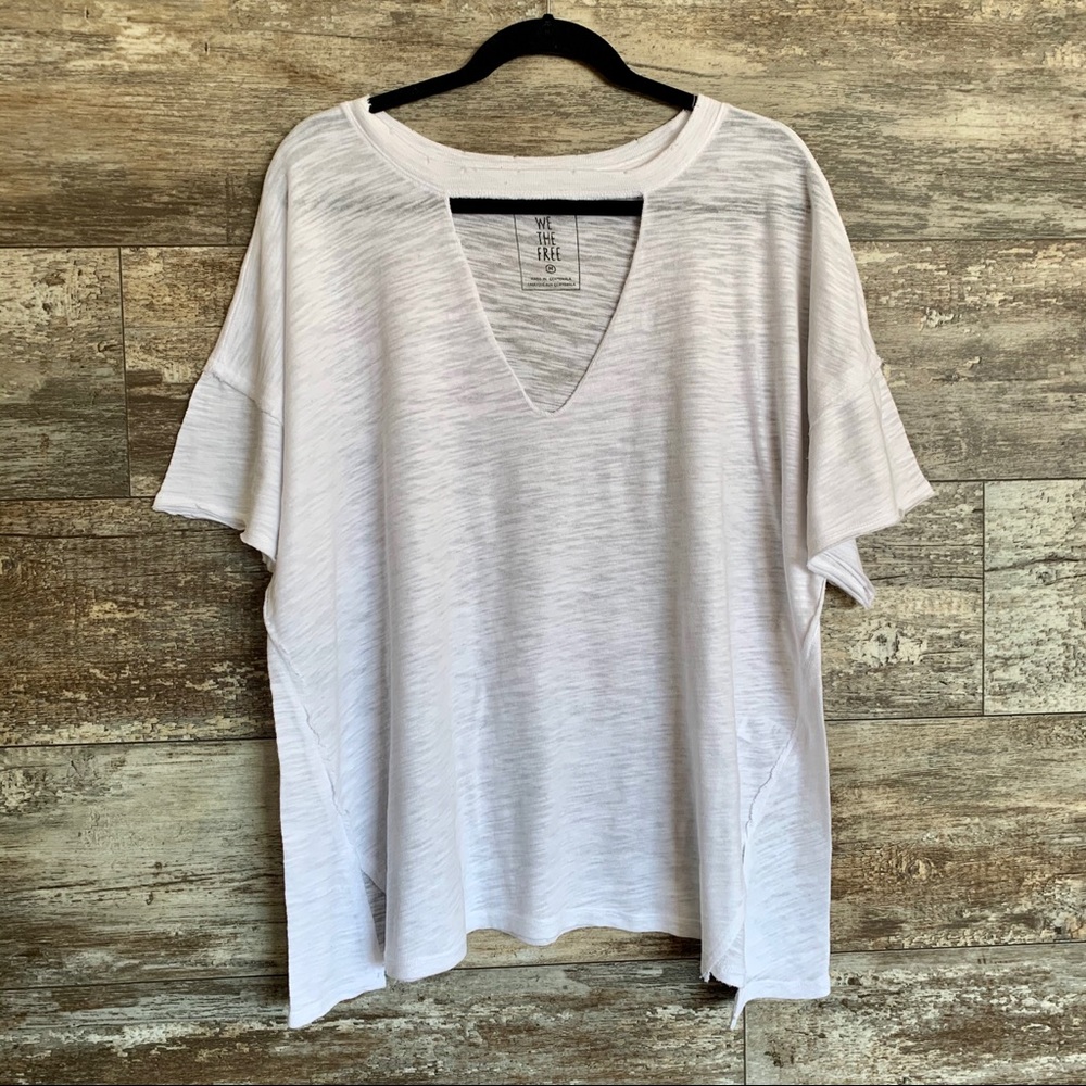 Free People Oversized Keyhole Neck Top